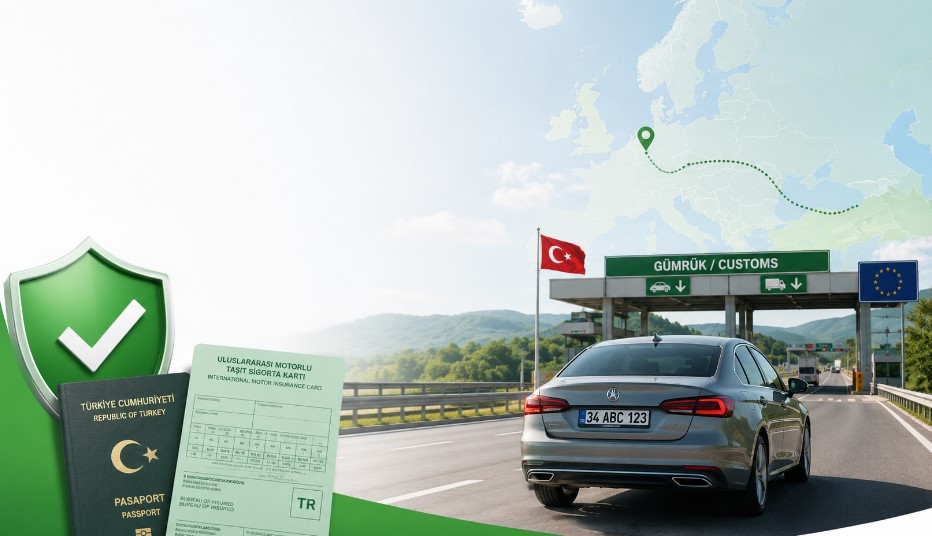 Yeşil sigorta ile araçla yurt dışına çıkış için sınır kapısı ve uluslararası araç sigortası